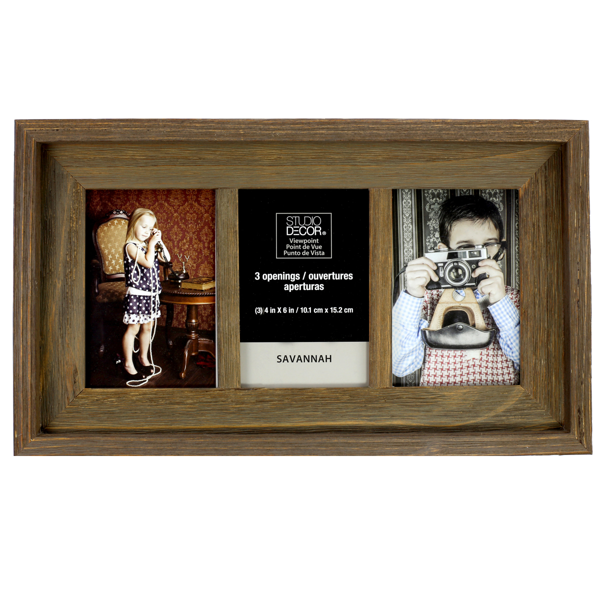 Barnwood 3 Opening Collage Frame 4 X 6 Savannah By Studio Décor